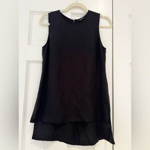 Theory Black Silk Sleeveless Blouse